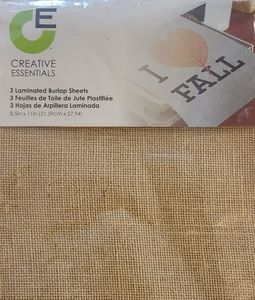 NEW 3 Pcs Laminated Burlap Sheets